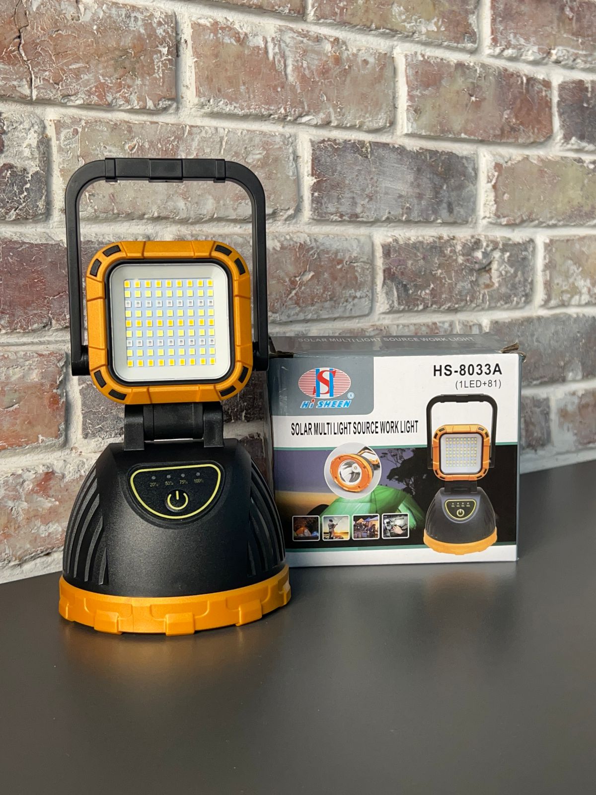 LINTERNA PARA CAMPING  CON CARGA SOLAR Y USB