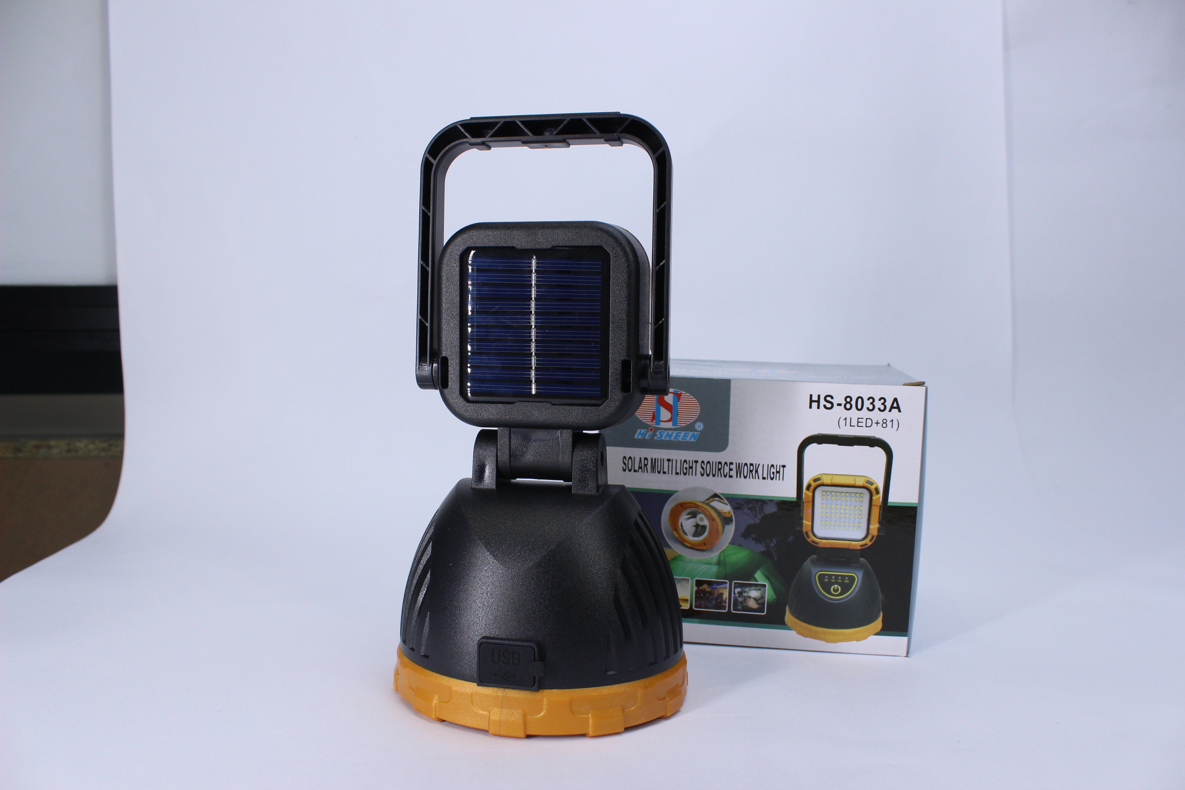LINTERNA PARA CAMPING  CON CARGA SOLAR Y USB